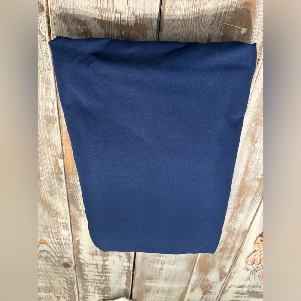 Navy Double/Full Size Pleated Bed Skirt With 5 Pleats